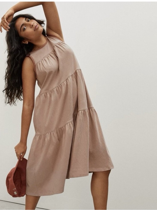 Everlane Dresses & Skirts - EVERLANE The Weekend Tiered Sleeveless Ruffle Dress Oak Pink Balletcore Sz XL